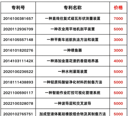 专利价格