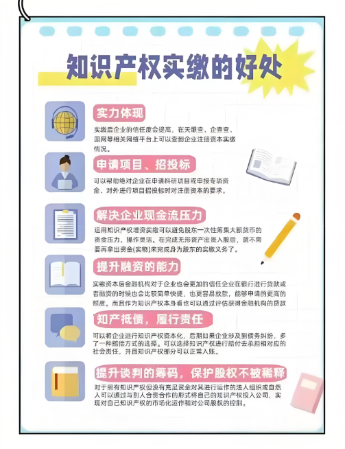 知识产权实缴的好处