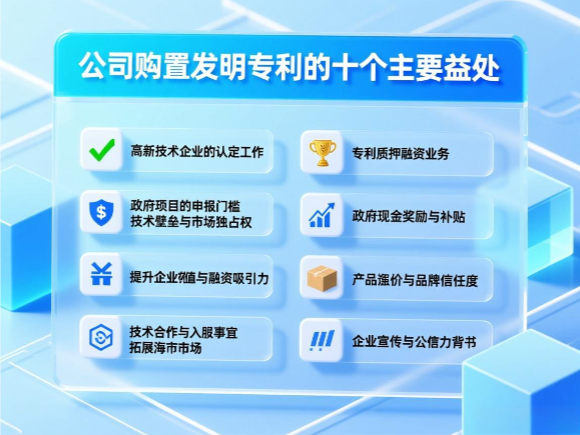 公司购置发明专利的十个主要益处 公司购置发明专利的十个主要益处